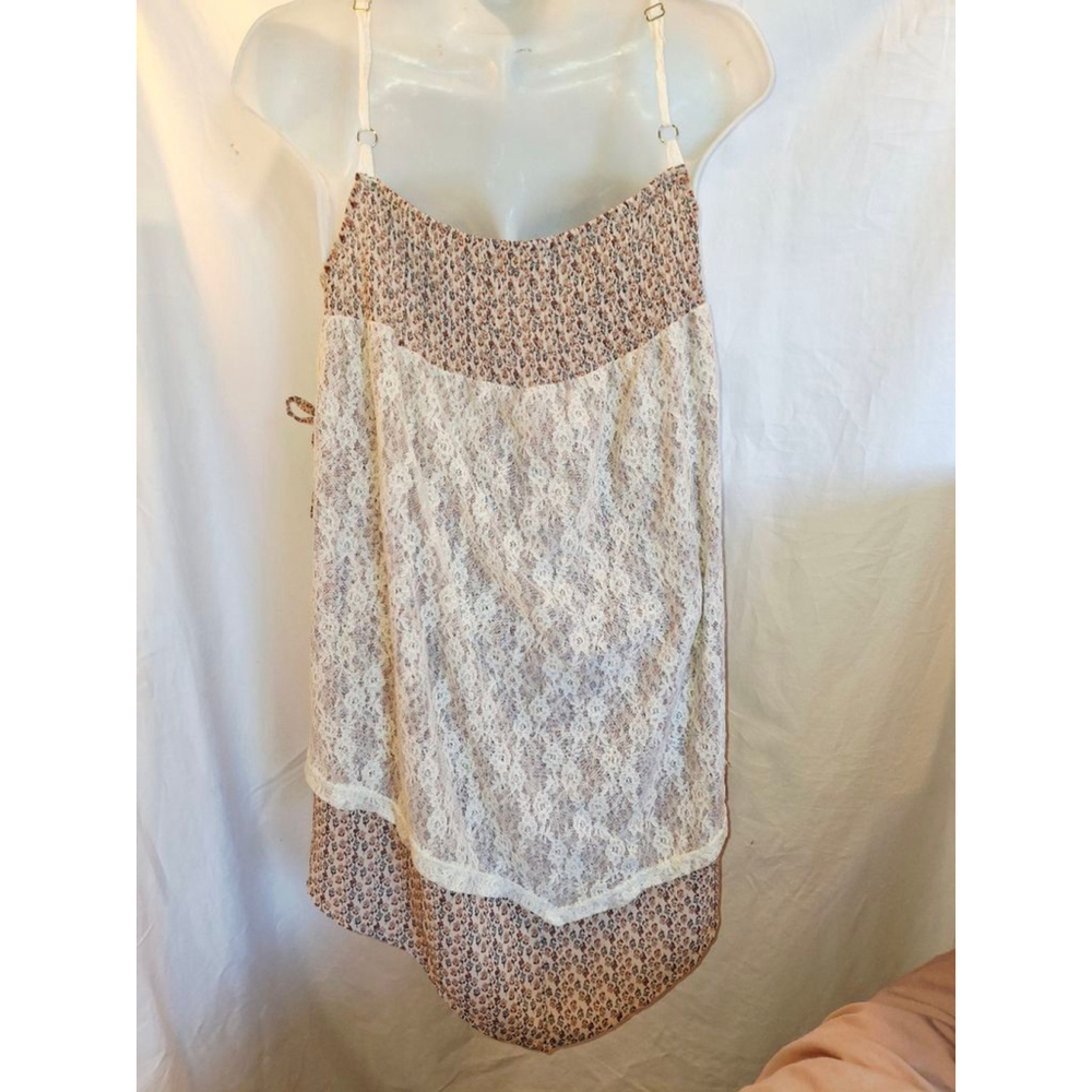 Anthropologie rya Beige & Brown Floral Lace Asymmetrical top - Picture 2 of 4